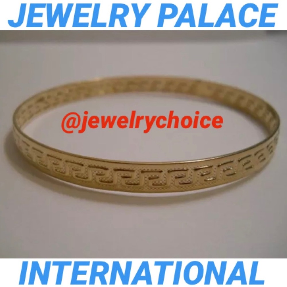 🆕14K Gold Filled Greek Key Slip On Bangle.
